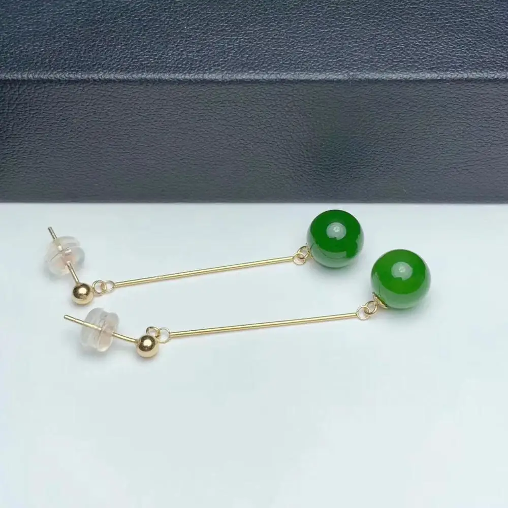 

SHILOVEM 18k yellow gold Natural Jasper stud earrings classic fine Jewelry women wedding wholesale gift myme080899by