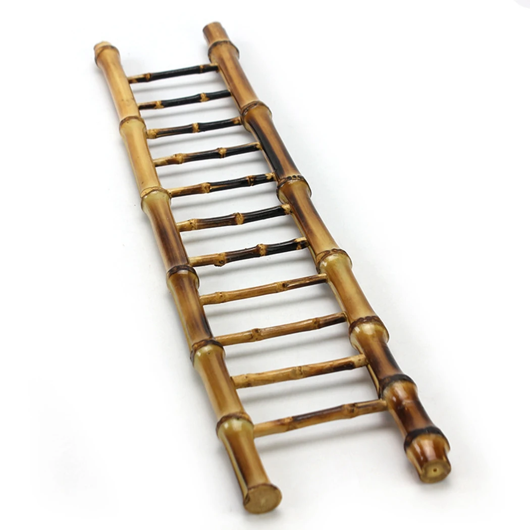 Держатель чашек для чая из бамбука с полкой для сушки в форме шагающей лестницы для хранения в чайном домике.