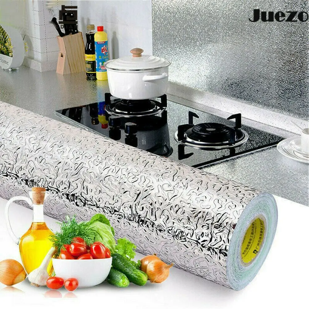 40x100 см кухонные маслостойкие водонепроницаемые наклейки алюминиевая фольга для
