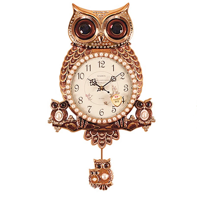 Настенные часы в виде совы роскошные Креативные Часы для гостиной настенные