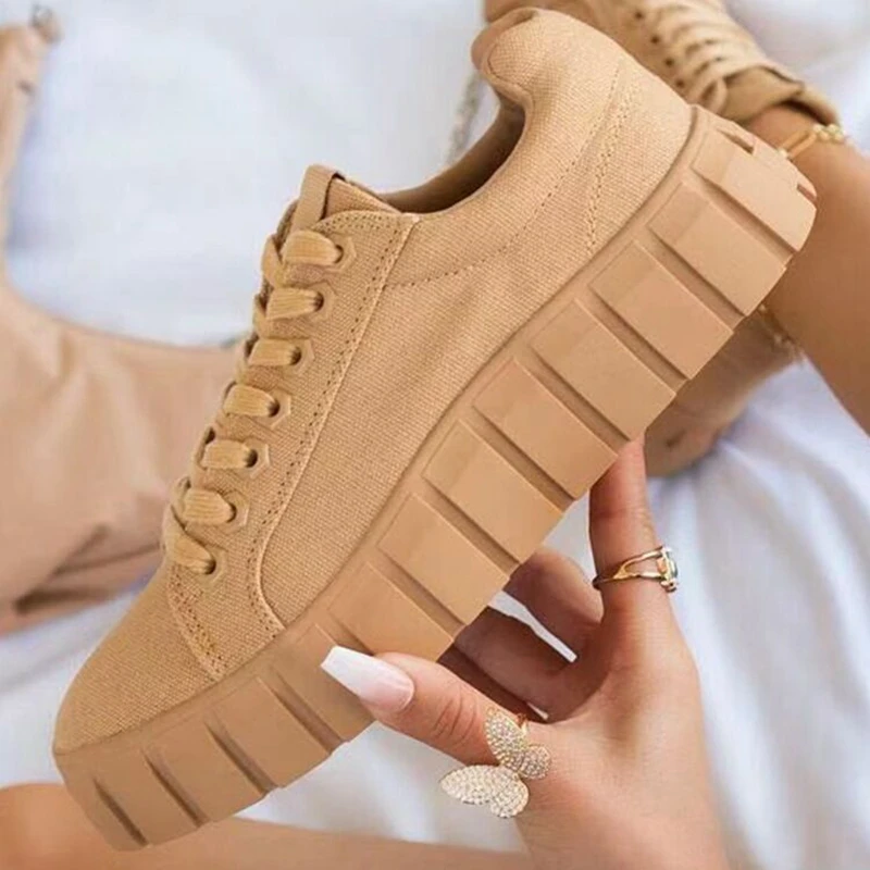 

Fashion White Split Leather Women Chunky Sneakers White Shoes Lace Up Tenis Feminino Zapatos De Mujer Platform Women Casual Shoe