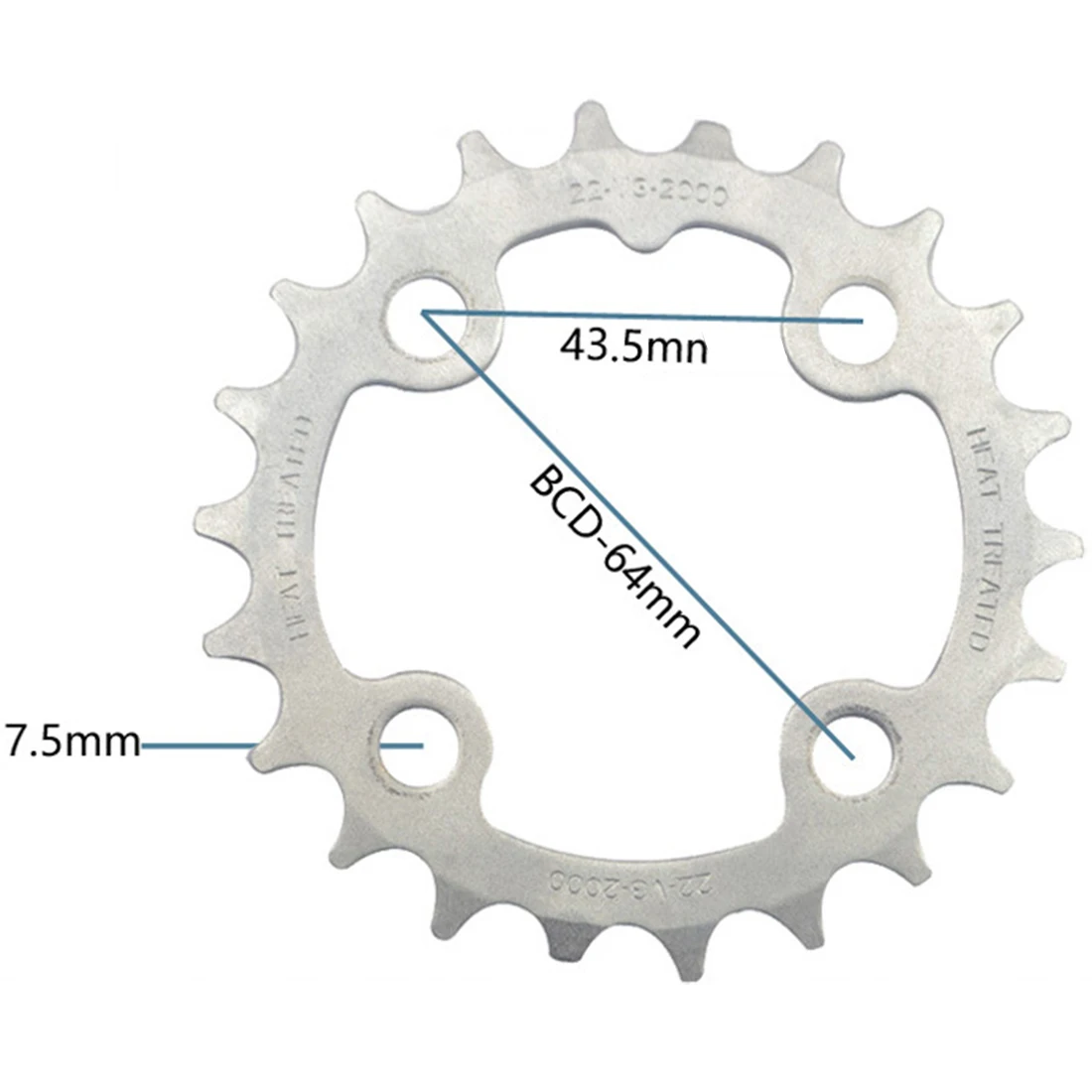 

Bike Crankset Bicycle Chainring 7/8/9 Speed 22T BCD 64mm Repair Chain Ring Molybdenum Steel Wear-resistant Bicycle Accessories