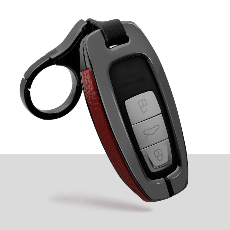

For Audi Q8 C8 A6 A7 A8 High grade metal case of car key Car remote key protective coat Car key bag Key protection box