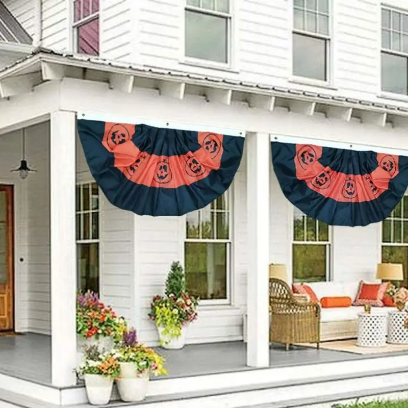 Веерообразный флаг для Хэллоуина 45*90 см подвесной украшение забора на Хэллоуин