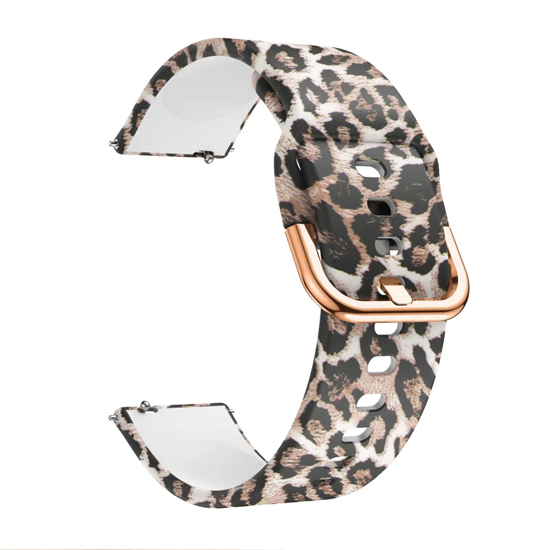 Brown Leopard Силиконовый ремешок браслет для Huami Amazfit ремешок Bip Watch Band 20 мм для Xiaomi mijia quartz Garmin Forerunner 645 Vivoactive 3 - Цвет: Brown Leopard