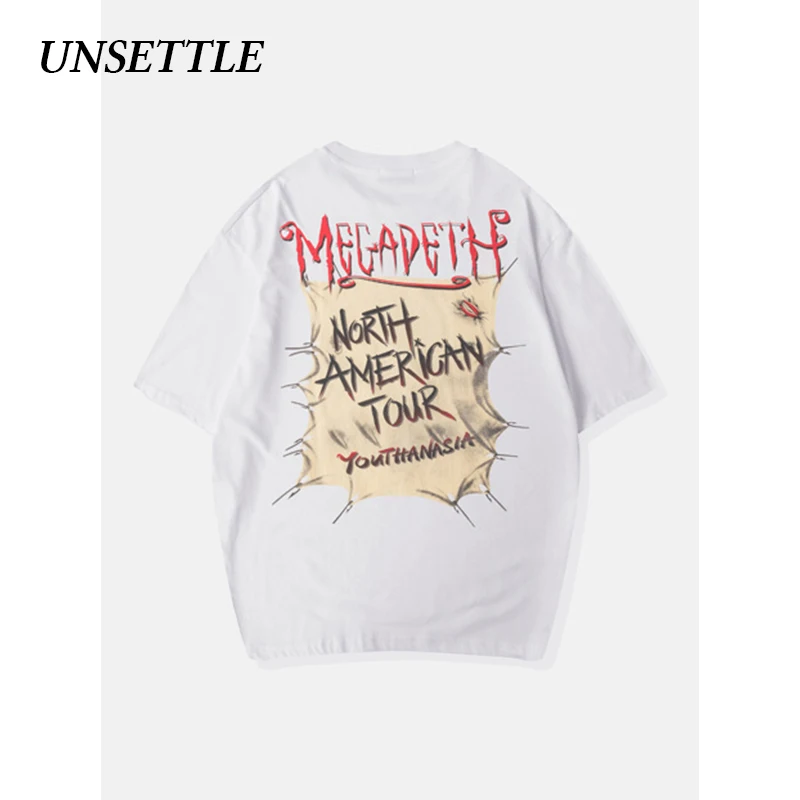 UNSETTLE 2020SS Harajuku летние мужские/женские футболки с принтом коротким рукавом