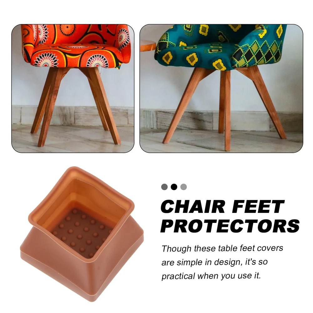 

16Pcs Square Shape Table Feet Mat Chair Feet Caps Non-skid Feet Protectors