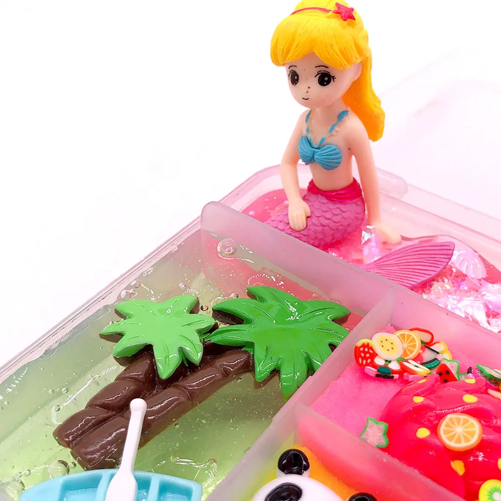 

300ml Slime Toys Kids DIY Squishy Children Mixing Colorful DIY Mud Mermaid Crystal Puff Slime Scented Clay Toy Gift W927