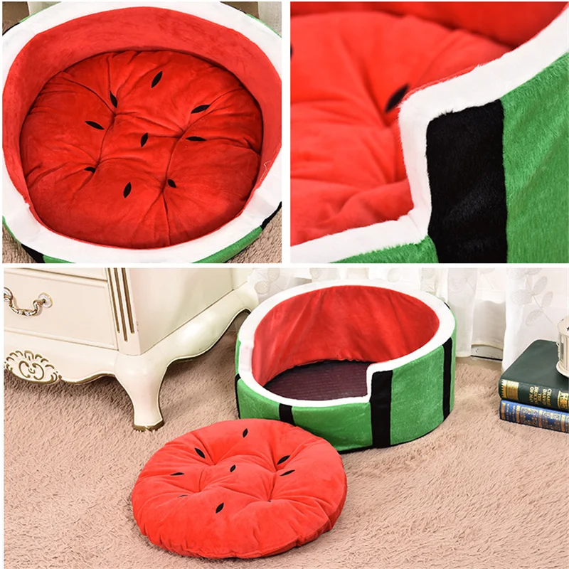 watermelon Shape Pet Dog Cat Bed House Mat Durable Kennel Doggy Puppy Cushion Basket Warm Portable Supplies S/M/L | Дом и сад