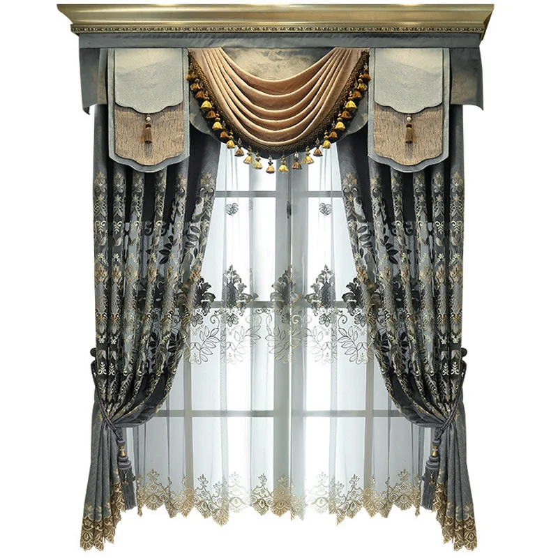 Европейский роскошный вид толстая подошва половина затенения Шторы s для