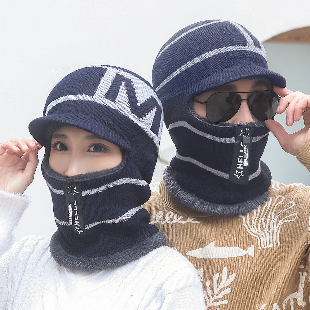 

2021 New Fashion Winter Cold And Warm Hooded Hats Men's Hats Women's Hats Woolen Cap Beanie Hats