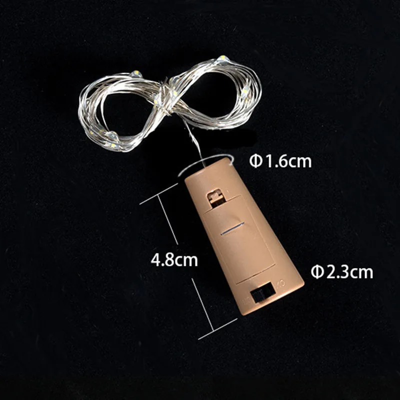 2 м светодиодная серебряная проволока Фея гирлянда с лампочками светодиодный