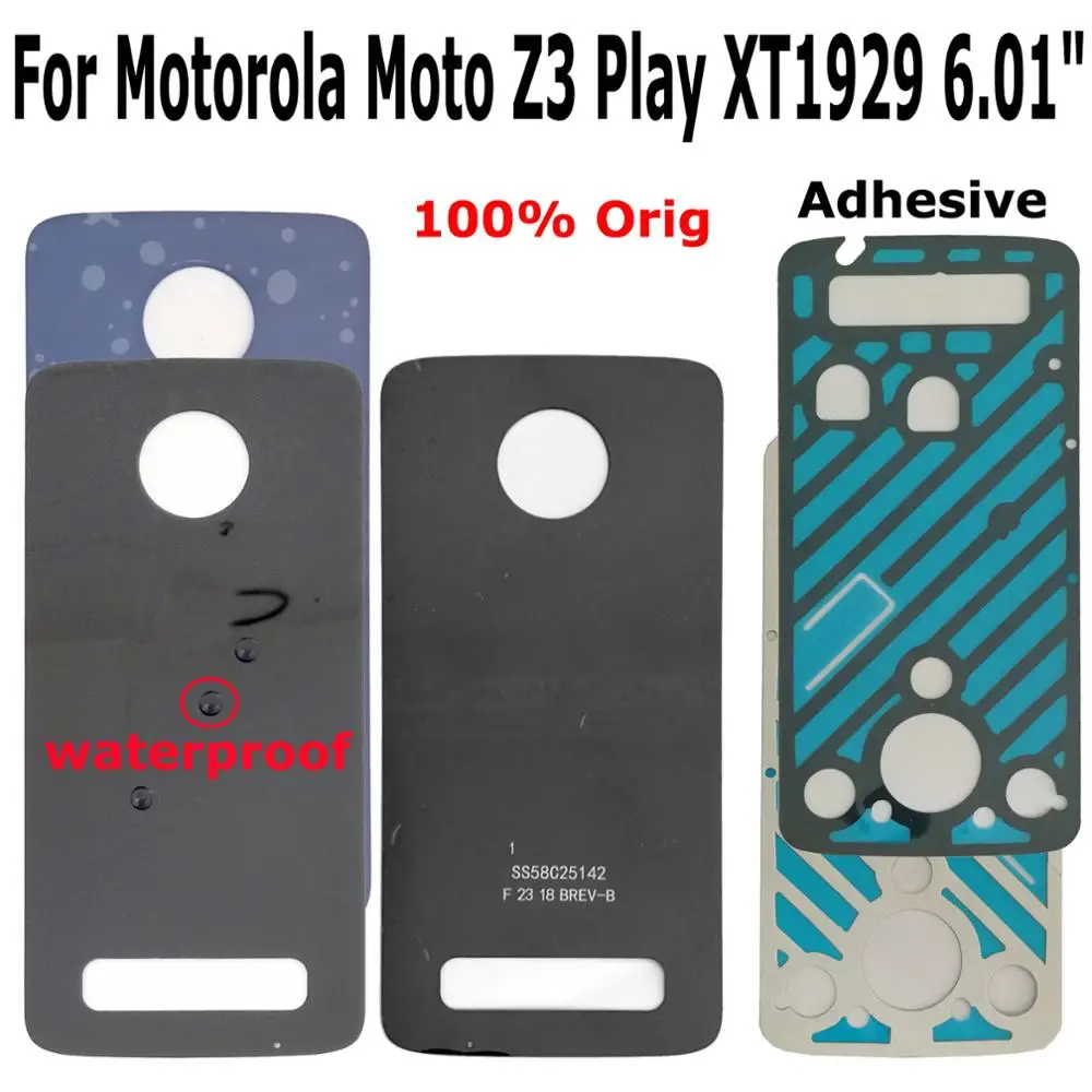 

Shyueda 100% Orig New 6.01" For Motorola Moto Z3 Play XT1929 Glass Rear Back Door Housing Battery Door Cover + Adhesive