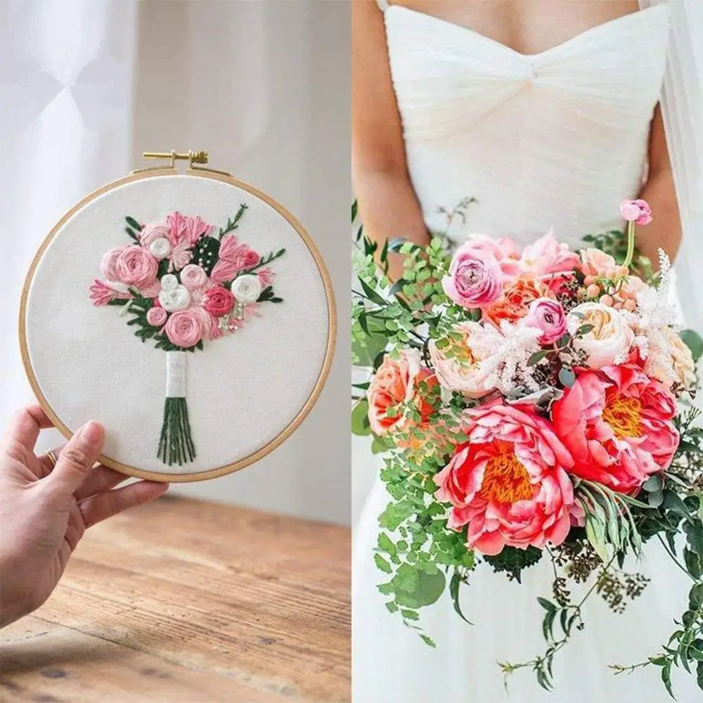 Нетканая Вышивка Обручи бамбуковые круглые вышивальные обручи регулируемые