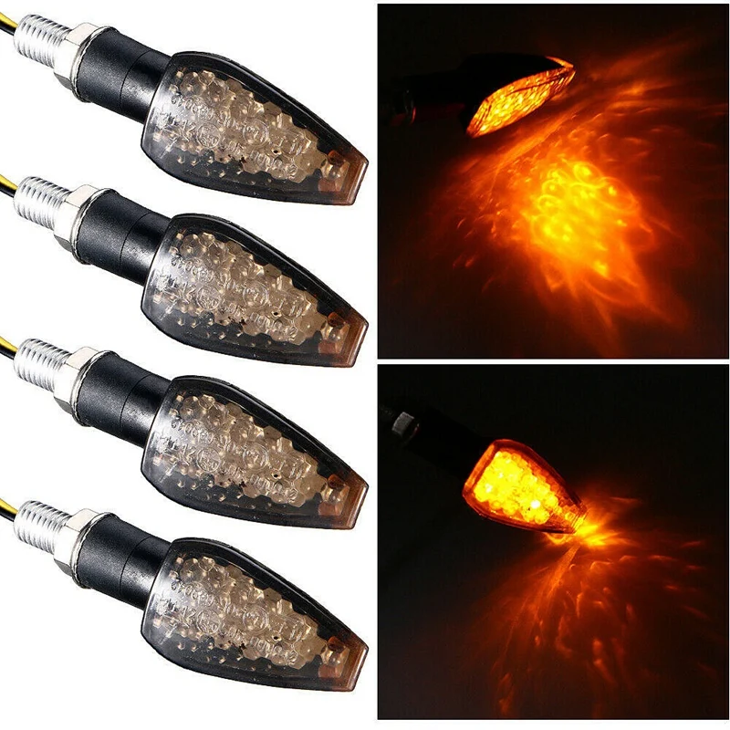 Универсальный мотоцикл указатель поворота Янтарный светодиодный светильник