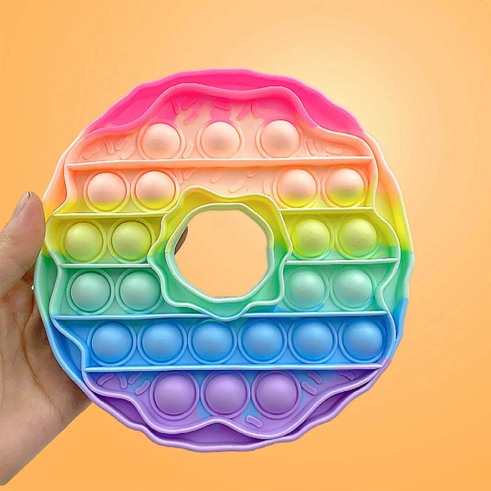 Juguetes de burbujas de empuje para chico adulto, estr&eacute;s sensorial, juguetes antiestr&eacute;s, tablero de arco&iacute;ris divertido, blando y estrujable, Burbuja antiestr&eacute;s-3