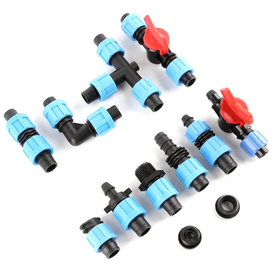 2pcs 16mm Micro Irrigation Drip Tape Connectors Pipe Fittings Thread Locked More Fixed Hose Joints Garden Water Connector | Дом и сад
