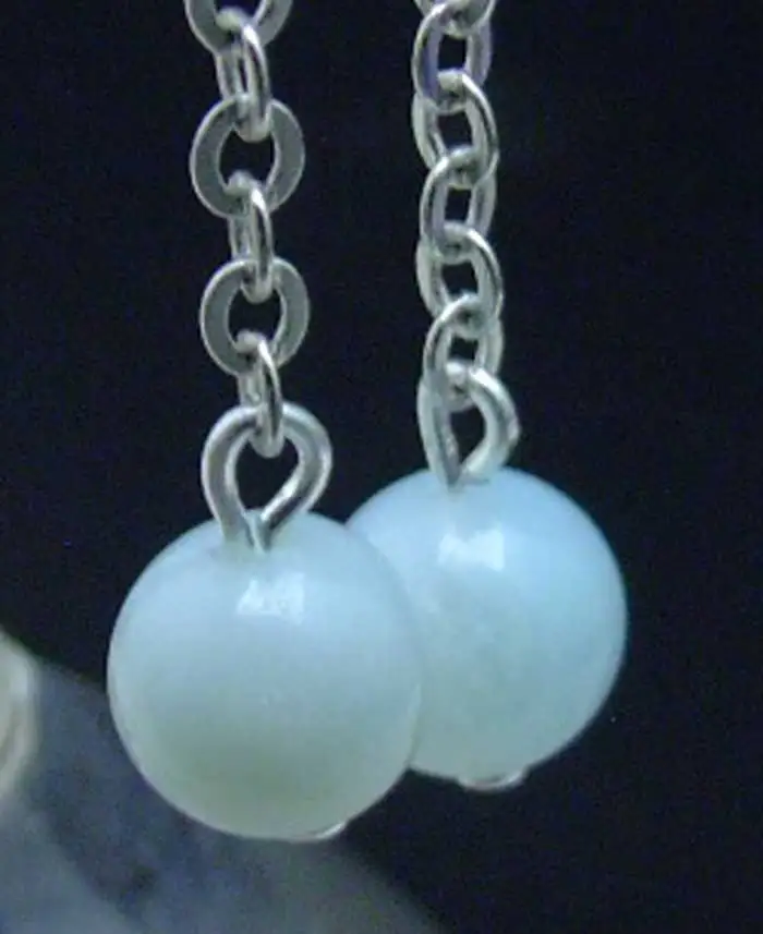 Женские круглые серьги Qingmos 8 мм с натуральным синим амазонитом сережки камнем