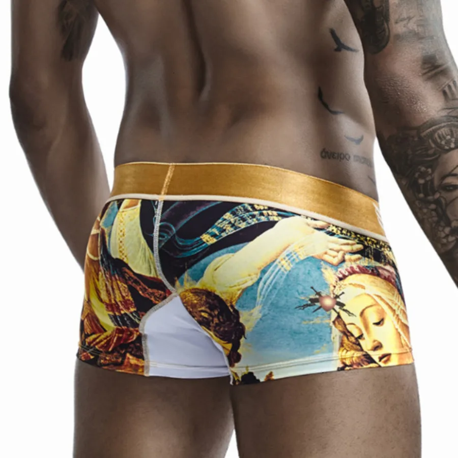 

Retro Print Underwear Men Boxer Shorts Sexy Bulge Male Underpants Trunks Gay Mens Boxers Cuecas Underware SEOBEAN Man Lingerie
