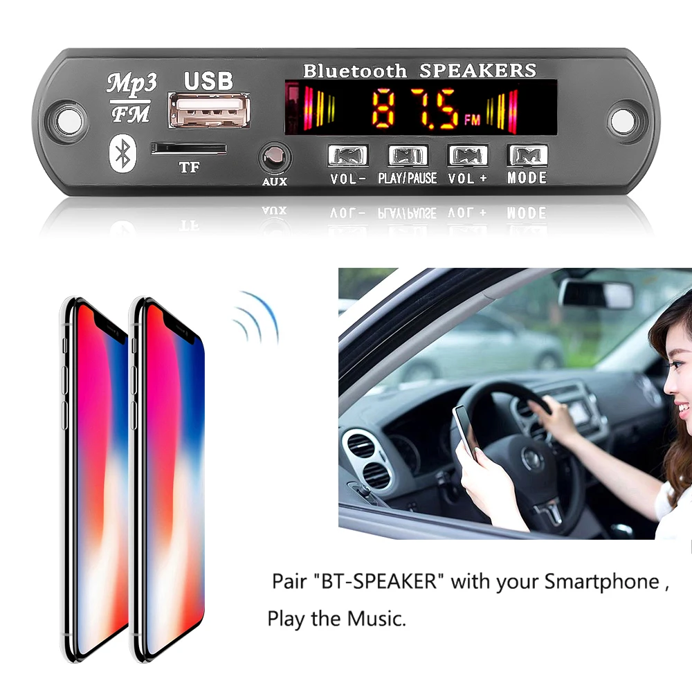 2*25 Вт усилитель MP3 WMA декодер плата беспроводной Bluetooth 5.0 6-18 в запись