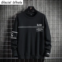 glacialwhale mens crewneck sweatshirt men autumn 2021 print sweatshirts oversized japanese streetwear hip hop black hoodies men