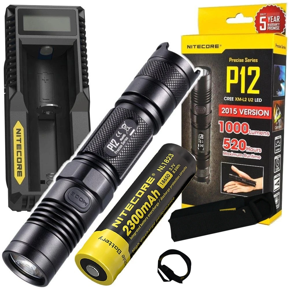 p12 NL1823 UM10 NITECORE P12 Тактический светильник-вспышка CREE XM-L2 U2 Led Макс 1000 люмен дальность луча 232 м наружный светильник поисково-спасательный фонарь - Испускаемый цвет: p12 NL1823 UM10