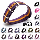 Ремешок нейлоновый Радужный для наручных часов, спортивный сменный Браслет из ткани в полоску для наручных часов, армейская Пряжка Dw, 20 мм