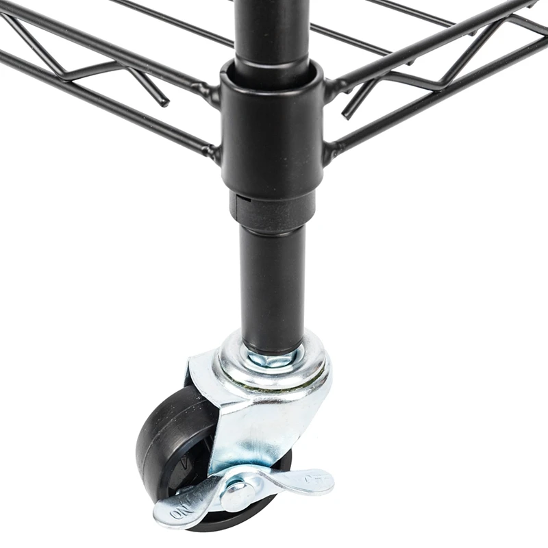 

2Tier Rod Closet Organizer Garment Rack Clothes Storage Hanger Shelf Hooks Black Clotheshorse