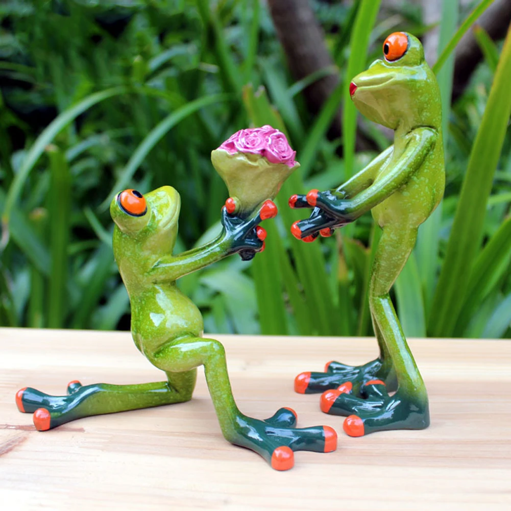 

11 Styles 3D Mini Resin Green Frog Figurine Cute Statue Craft Ornaments Home Decoration for Living Room Windowsill Garden