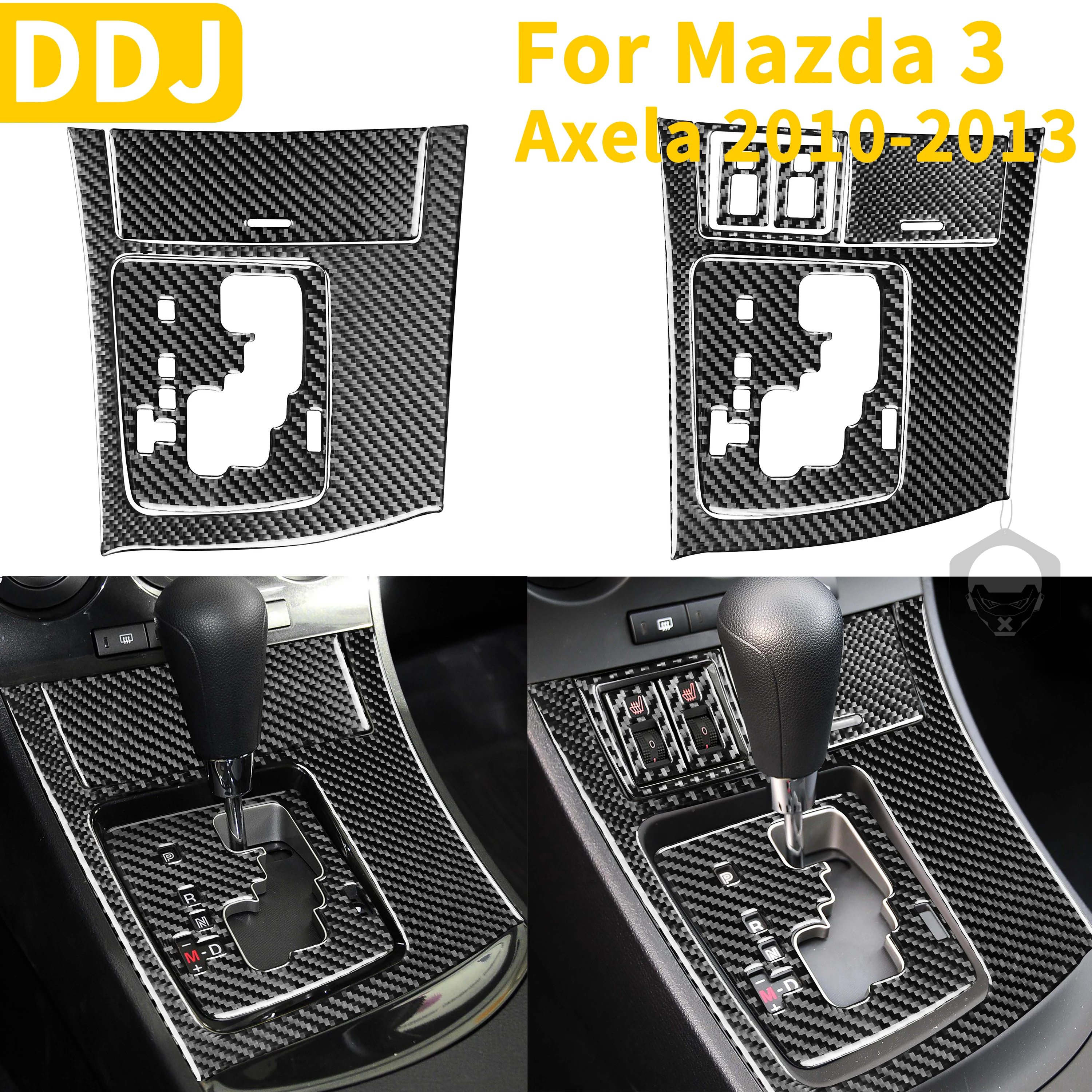 

For Mazda 3 Axela 2010-2013 Gear Shift Panel Surround Shifter Console Cover Carbon Fiber Sticker Interior Trim Car Accessories