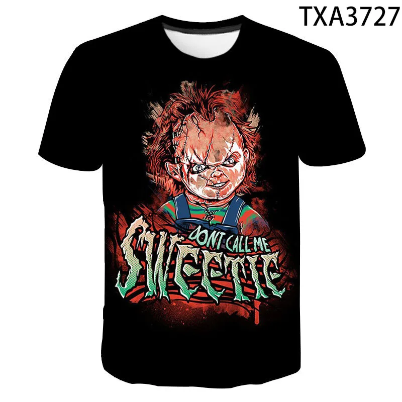 

2021 New Chucky Summer T-shirt Men Women Children 3D Printed T shirts Fashion Casual Boy Girl Kids Short Sleeve Cool Tops Tee