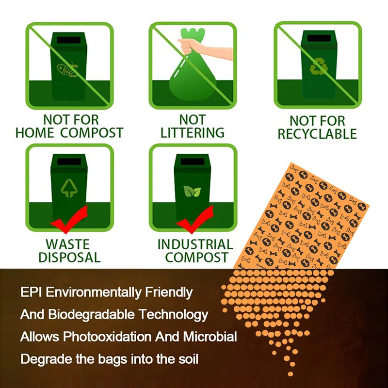 Экологически чистый мешок для уборки собак 15 пакетов/рулон большие мешки отходов