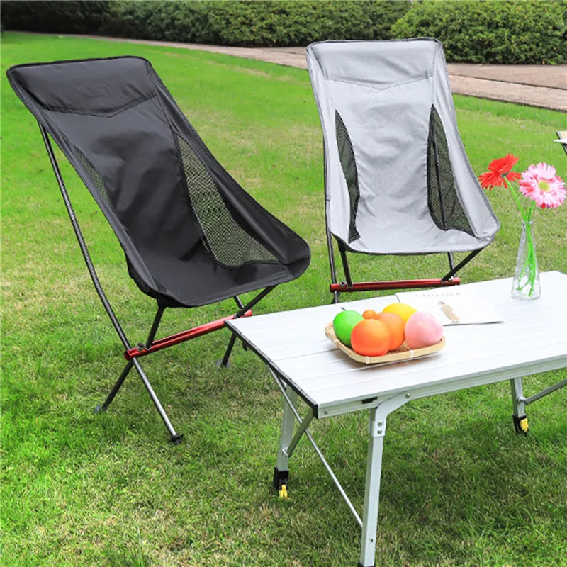 Outdoor Camping Picnic Portable Ultra-Light Fishing Folding Chair Breathable Wear-Resistant Aluminum Alloy Backrest Moon | Спорт и