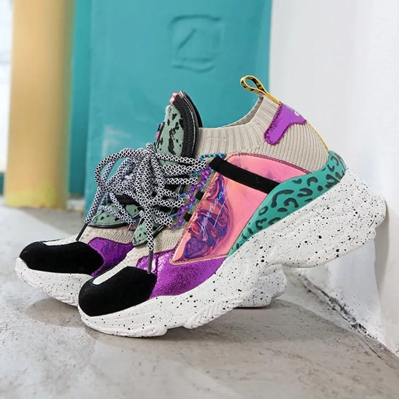 Женские кроссовки на танкетке 2020 см белые мягкие дышащие толстой подошве