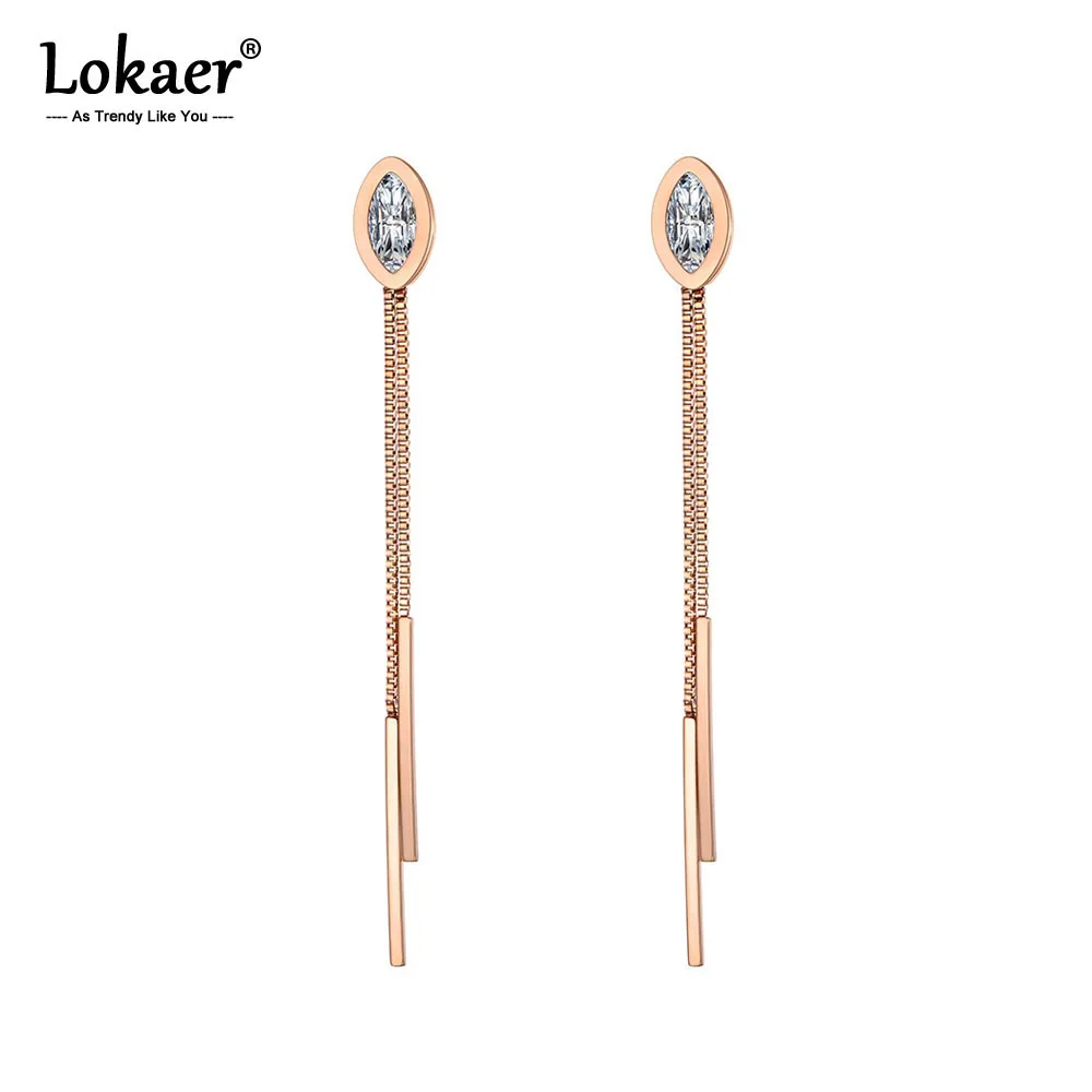 Длинные серьги-кисточки Lokaer из титановой стали в богемном стиле ювелирные