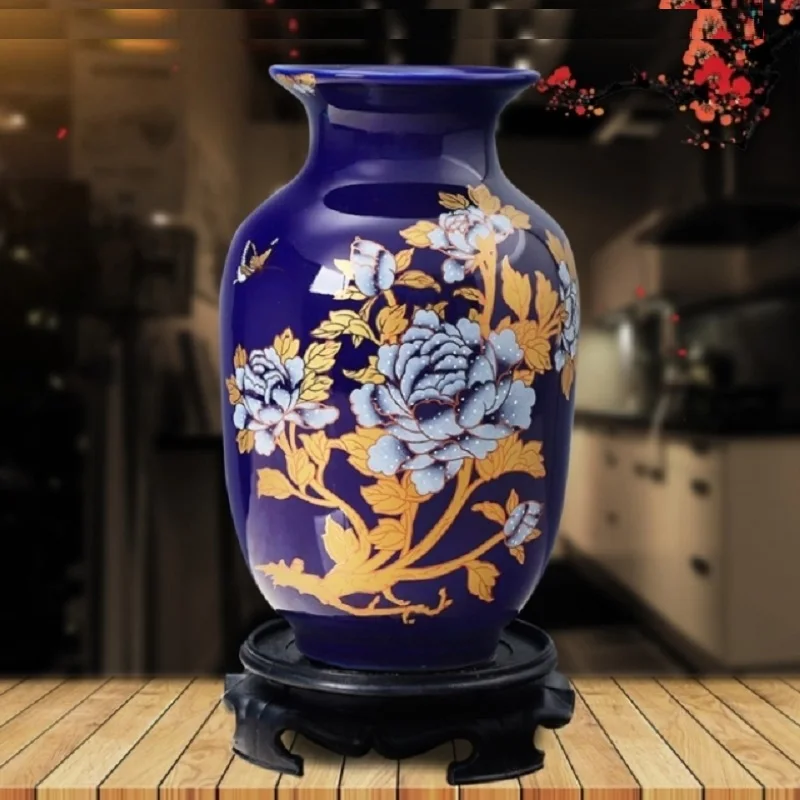

Jingdezhen Ceramic Vase Pottery Decoration Living Room Flower Arrangement Modern Home Simple TV Cabinet Ceramic Gift