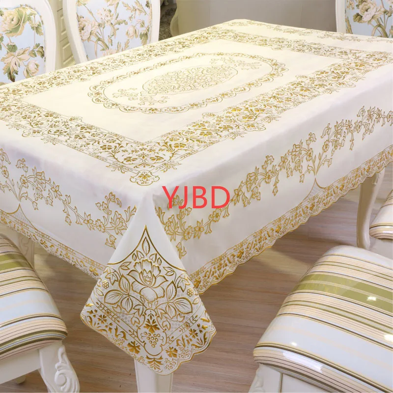 

Nappe De Table PVC Plastic Lace Waterproof Tablecloth OLilcloth Anti-Skidding Scalding Wash-Free Dustproof Table Cover Tea Cart