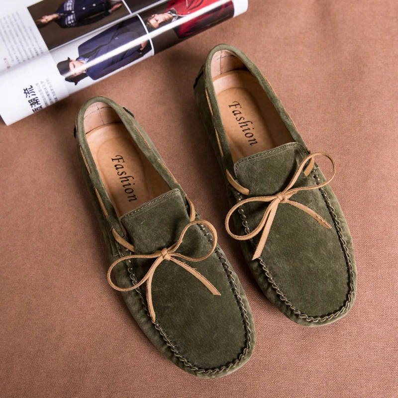 2020 New Casual Men Genuine Leather Shoes Summer Breathable Green Men's Loafers Sapato Masculino Zapatos Hombre | Обувь