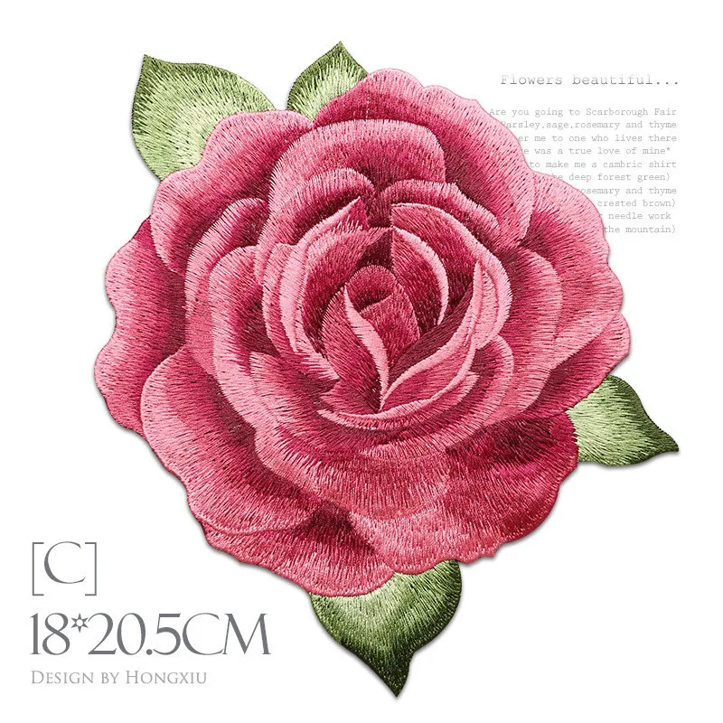 1 шт. Высококачественная Цветочная нашивка с розами аппликация значок вышитая