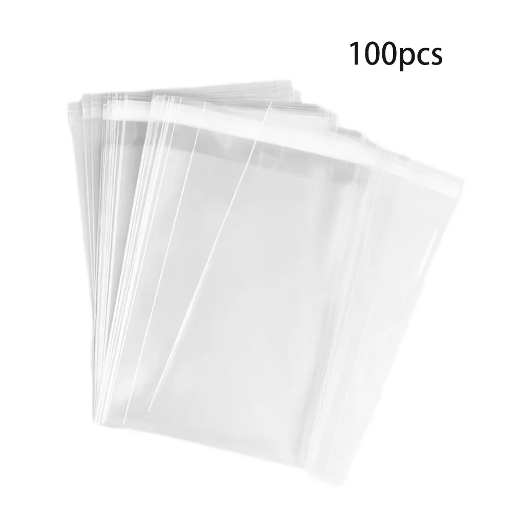 

100PCS Transparent Ziplock Bag Reusable Plastic Flat Bags Cello Self Seal Cellophane Clear Adhesive Closure For Food/Jewelry