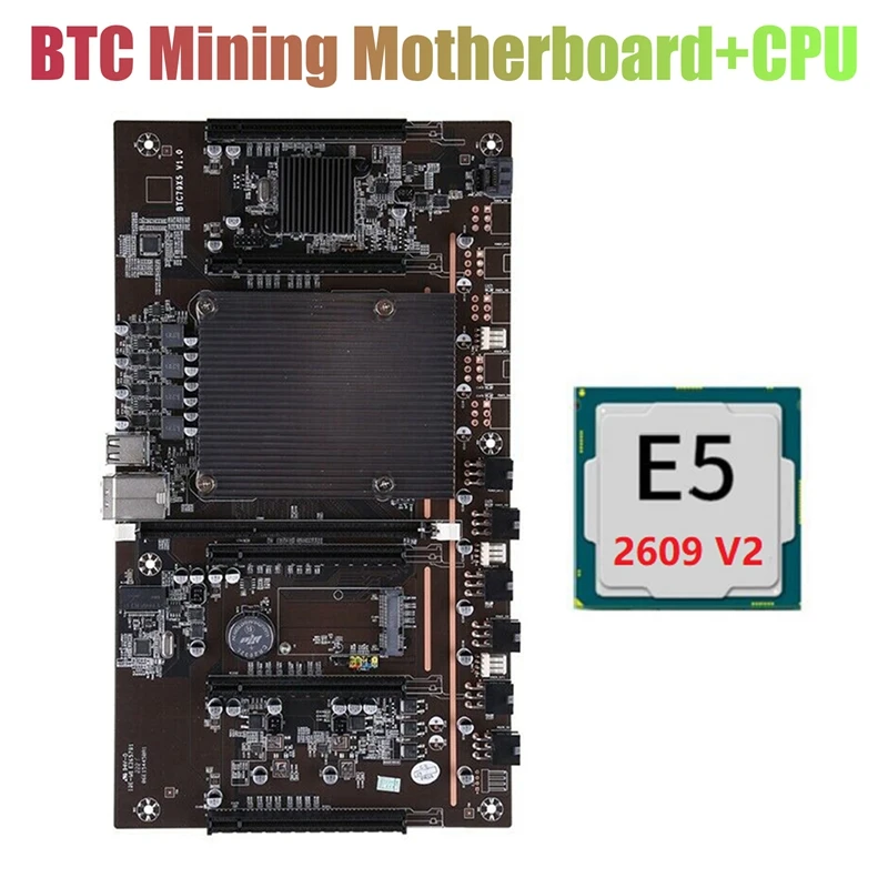 Материнская плата X79 для майнинга BTC H61 + E5 2609 V2 CPU 5X PCI-E 8X LGA 2011 DDR3 поддержка 3060 3080 GPU |