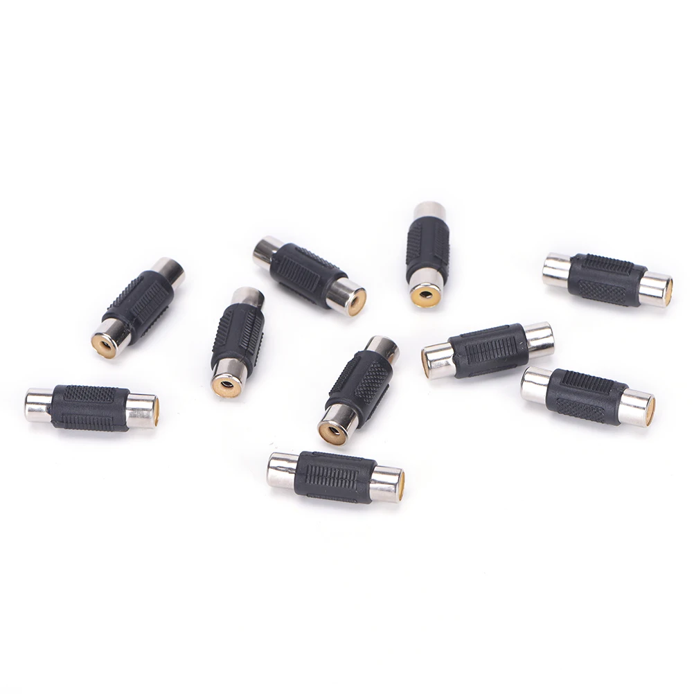 

10Pcs 3.1 cm RCA Female to Female Coupler Plug Audio Video AV Cable Adaptor RCA Joiner