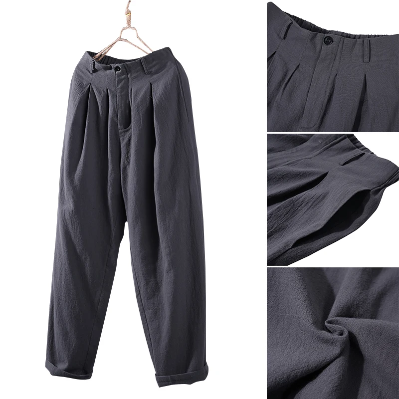 Брюки-султанки ZANZEA женские с завышенной талией однотонные длинные штаны