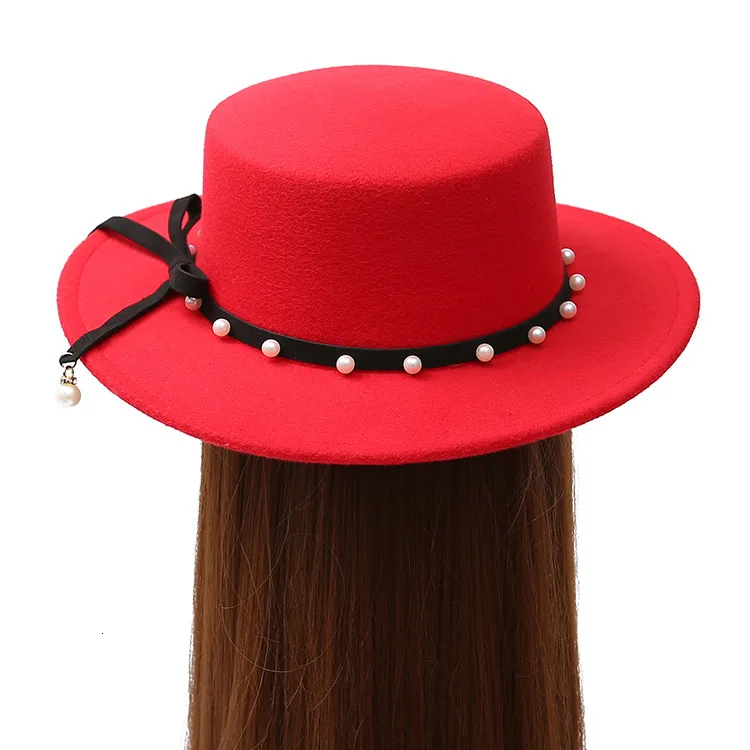 Шляпа с широкими полями для мужчин и женщин модная Панама жемчугом джазовая