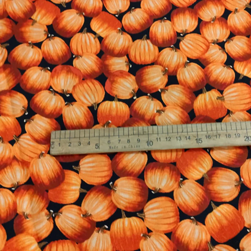 

110cm Wide Cartoon Pumpkin Eagle Printed Cotton Fabric for Sewing Patchwork Accessories DIY Halloween Decoration Cloth Quilting