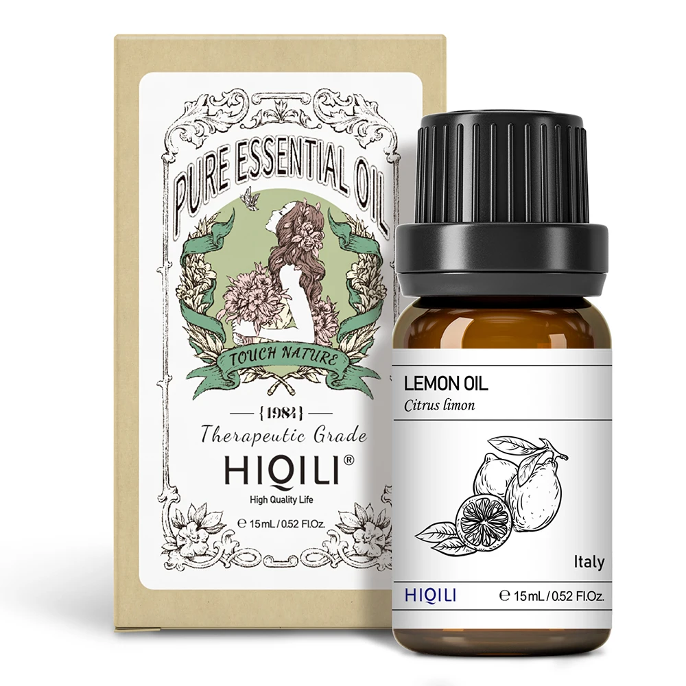 

HIQILI Lemon Essential Oils 100% Pure,Undiluted, Therapeutic Grade for Aromatherapy,Topical Uses - 15ML