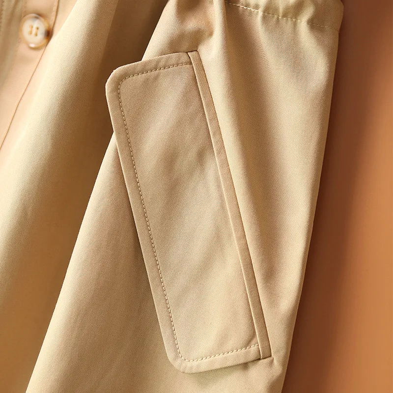 

Japanese Quality Windbreaker Solid Color Straight Single-breasted mMid-length Style 2020 New Autumn And Winter Jacket Women B226