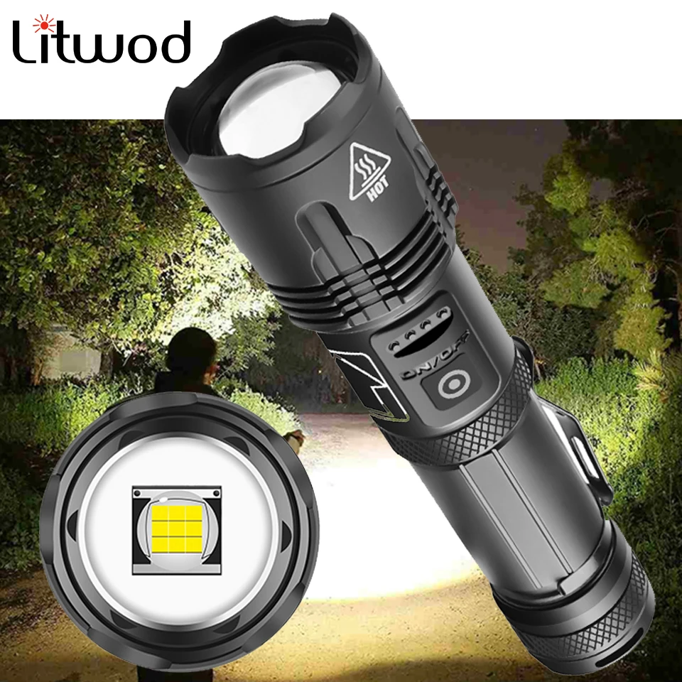XHP100 9-core Led Flashlight Powerbank Function Torch Usb Rechargeable 18650 or 26650 Battery Zoomable Aluminum Alloy Lantern