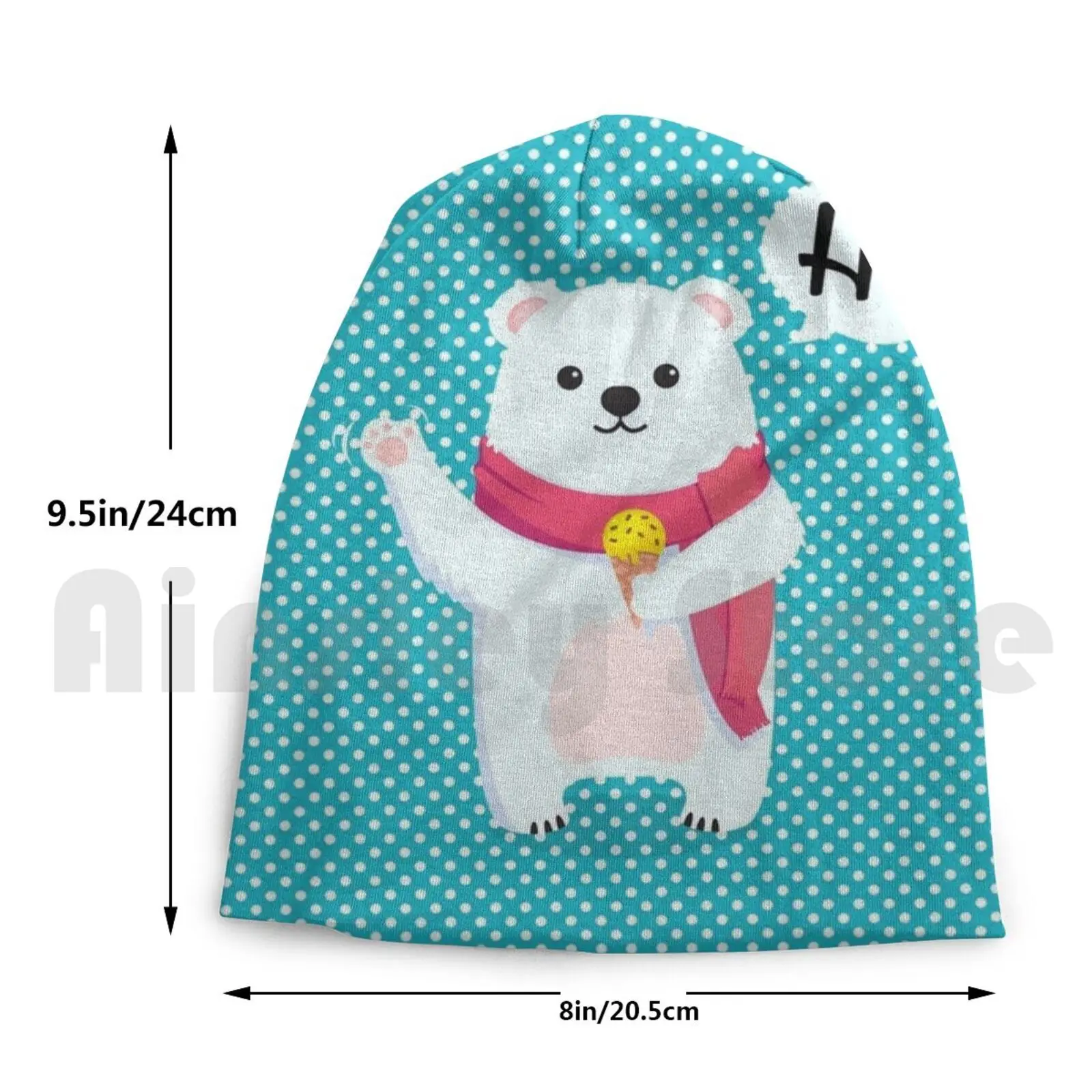 

Ice Cream Polar Bear Beanies Knit Hat Hip Hop Polar Bear Polar Bear Summer Fun Cute Ice Cream Cone Ice Cream