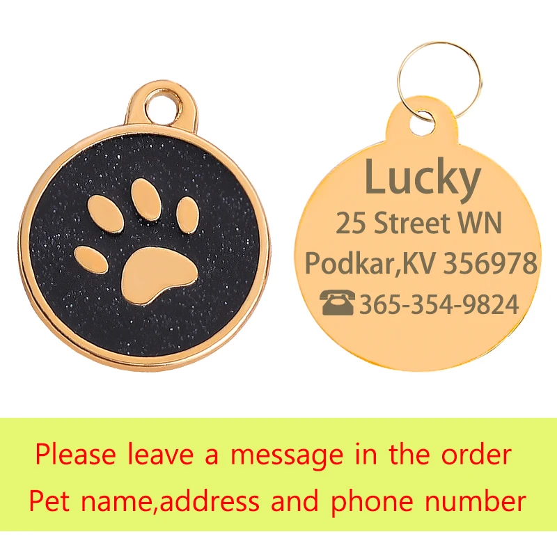 Персонализированная идентификационная бирка для домашних животных кошек собак